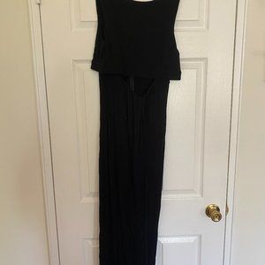 Black Maxi Cut out Dress with Slit